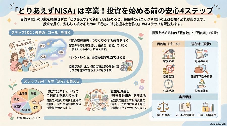 「とりあえずNISAスタート」は危険！？
投資初心者が口座開設の“前”にやるべき4つのステップ