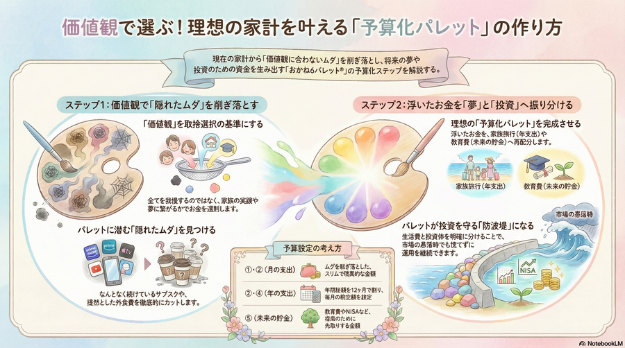 第5章：【STEP④】価値観にあった夢を叶える為の予算化！
理想のパレットを完成させる
