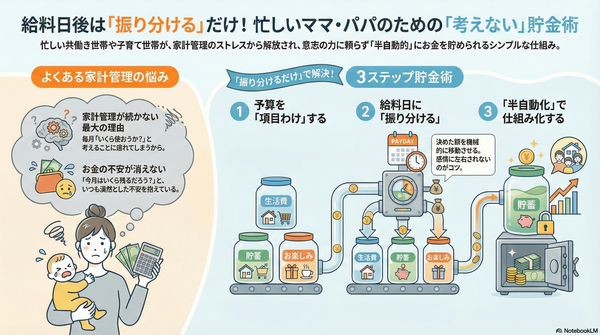 給料が出たらやることは「振り分け」作業のみ！～忙しいママ・パパに贈る、予算分けの絶大なメリット～